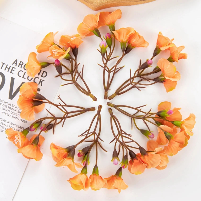 Artificial Silk Rose Flowers – Wedding & Home Décor Bouquet Artificial Flowers Axl Orange 30pcs