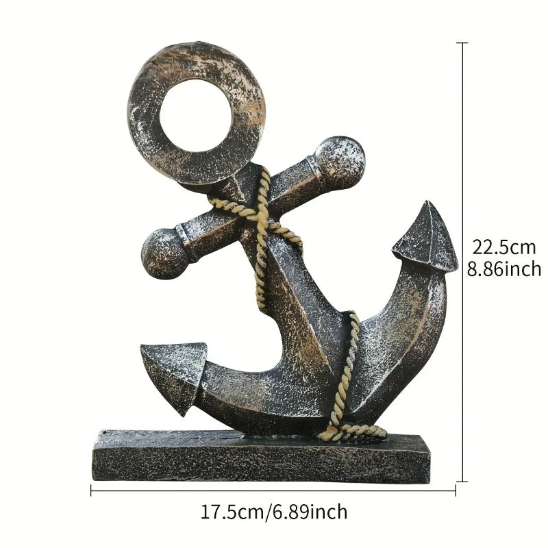Retro Ship Anchor Resin Sculpture – Nautical Home Décor Resin Nautical Sculpture Axl G173