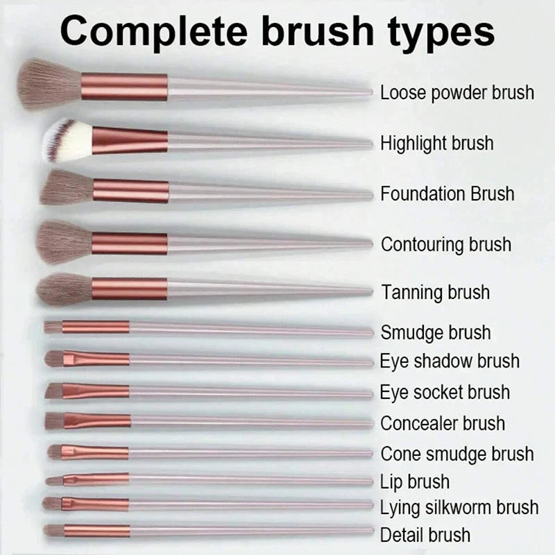 13-Piece Makeup Brush Set – Eyeshadow, Foundation & Blush Kit Makeup Brush Set Axl