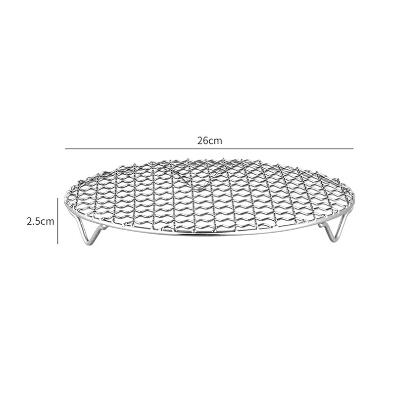 Stackable Round Air Fryer Rack | Stainless Steel Grilling Grid Air Fryer Rack Axl 26cm