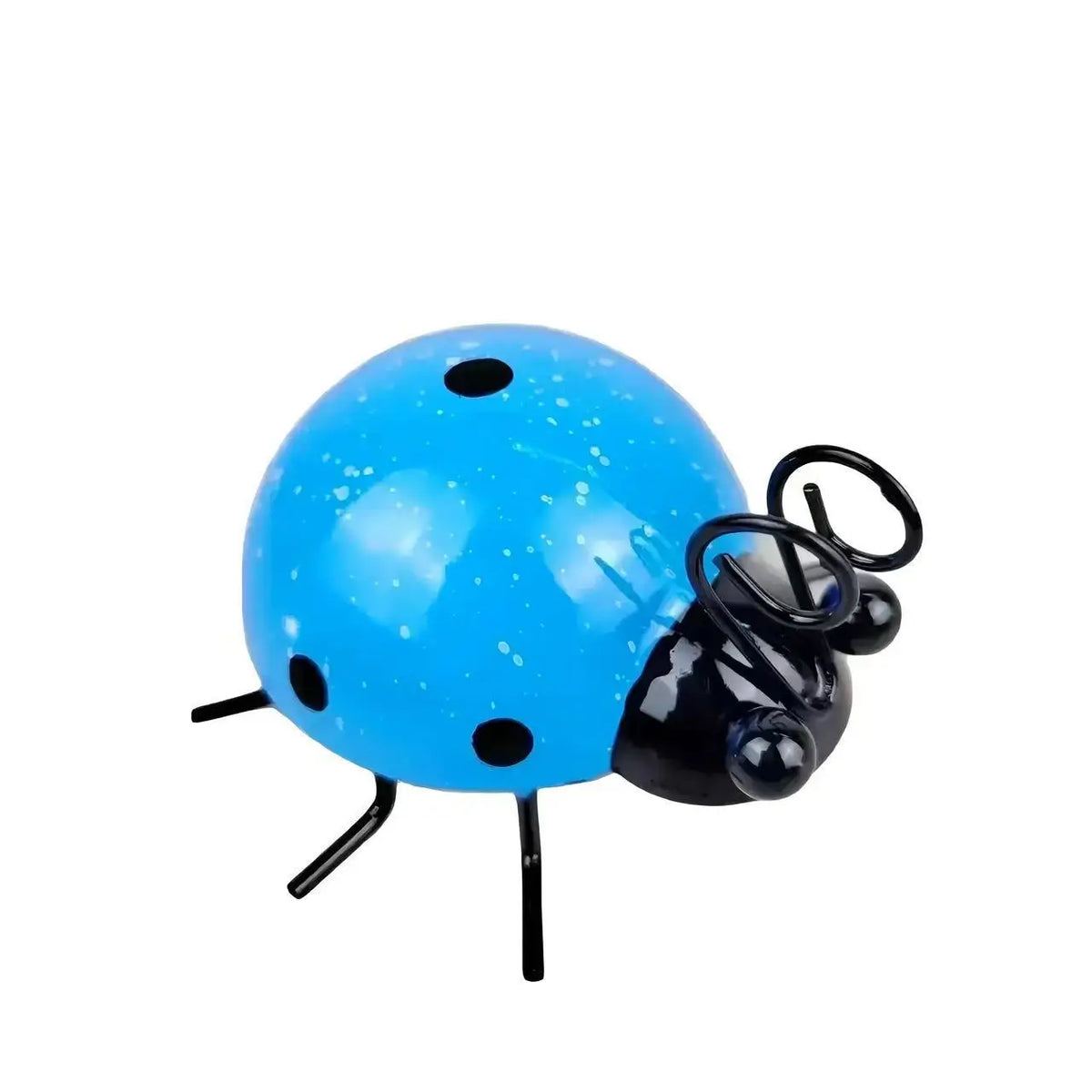 Mini Metal Ladybug Beetle Garden Fence Hanger Wall Ornament Garden Figurine Axl blue