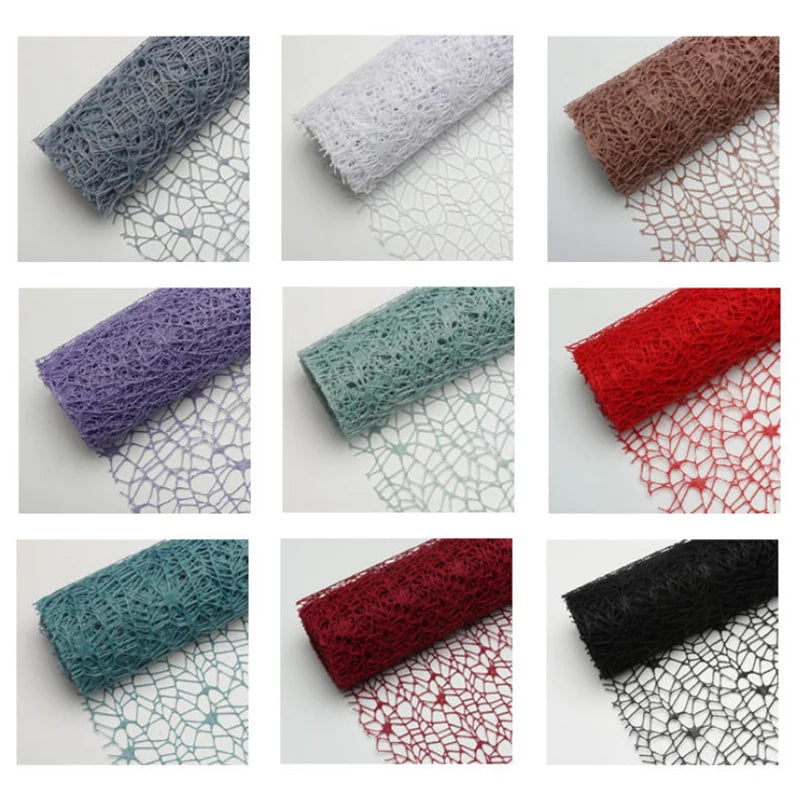 Floral Mesh Wrapping Paper Roll – Hollow Net Bouquet Wrap Bouquet Wrapping Paper Axl