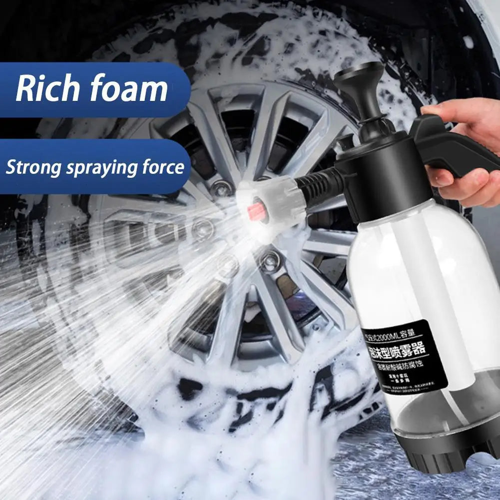 2L Handheld Pressure Foam Sprayer – 3 Nozzles Car Wash Foam Pressure Sprayer Axl