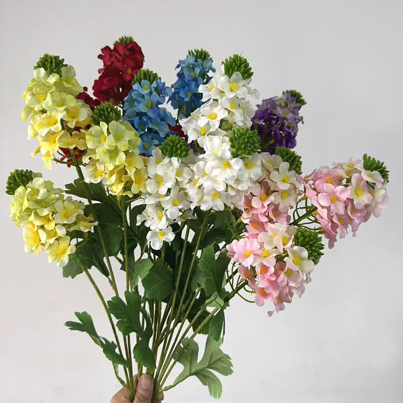 Artificial Hydrangea Branch 3-Head Floral Stem | 80cm Artificial Flower Branch Axl