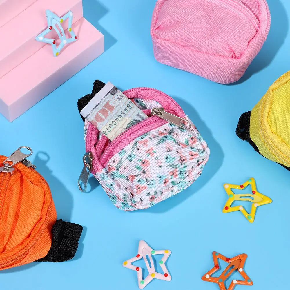 Mini Doll Backpack – Cute Cloth School Bag for 1/6 BJD Dolls Doll Accessory Axl