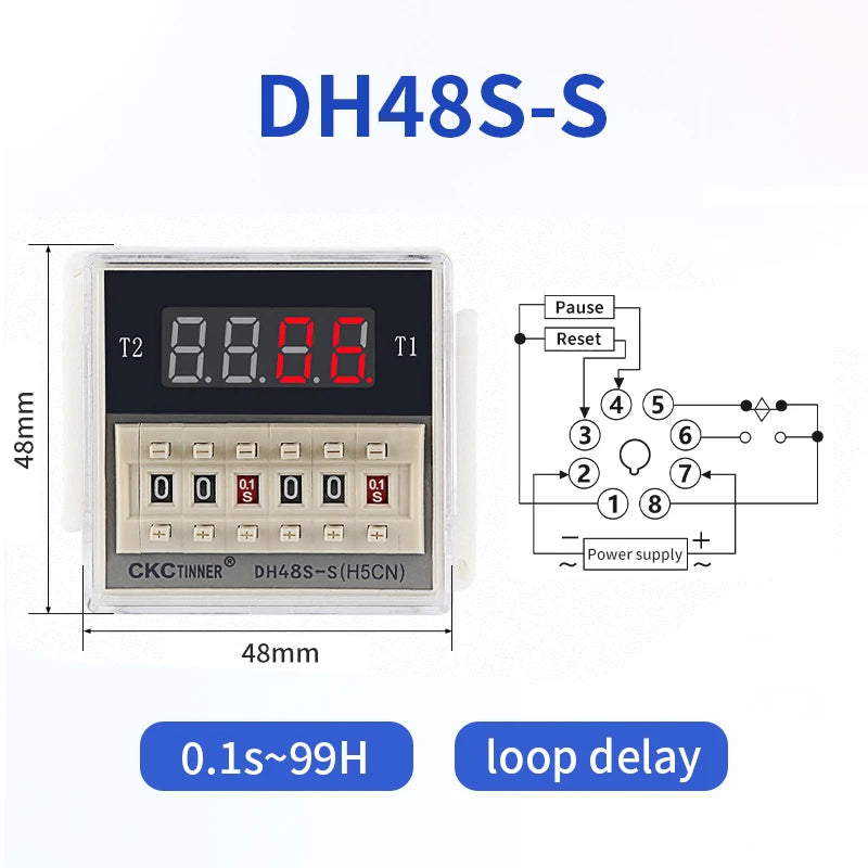 Digital LED Programmable Delay Timer DH48S with Socket Base Programmable Timer Relay Axl