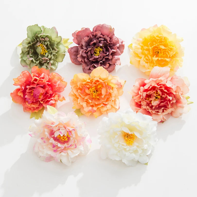 10 Pcs Silk Artificial Peony Flower Heads – Wedding & Home Decor Artificial Flower Heads Axl