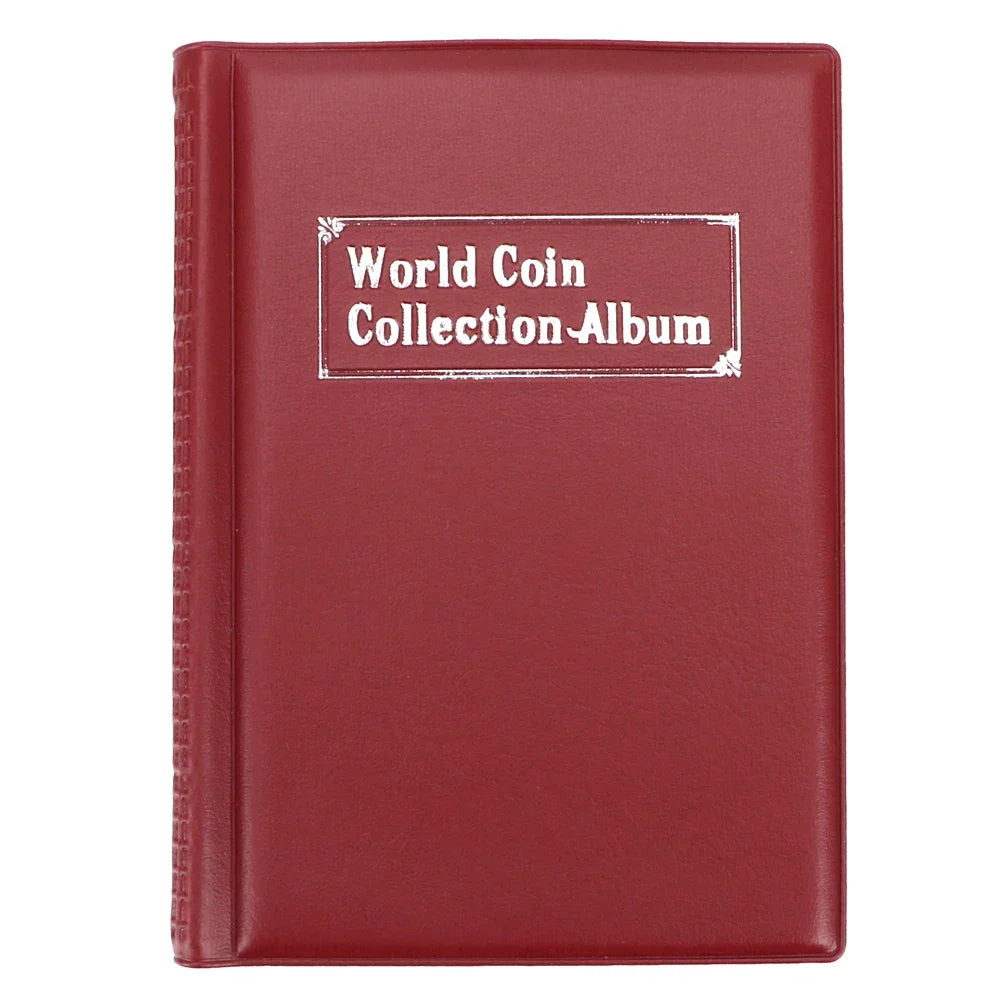 PU Leather Coin Collection Album – 60 or 120 Pocket Organizer Coin Collection Album Axl Red