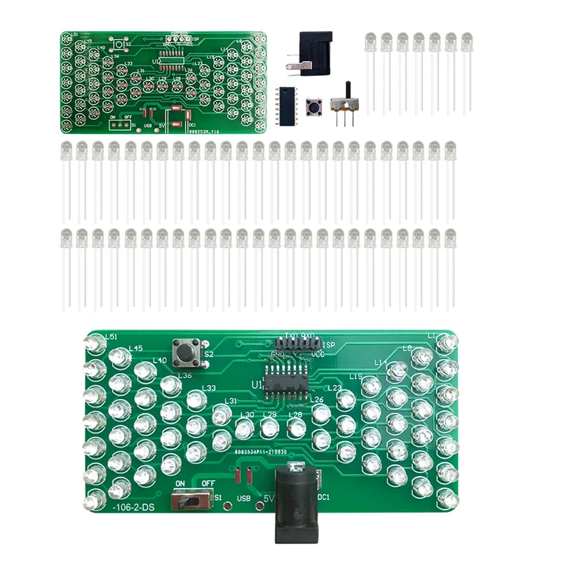 DIY LED Hourglass Soldering Kit – 5V Microcontroller, 57 LEDs DIY Electronics Kit Axl DIY Kit