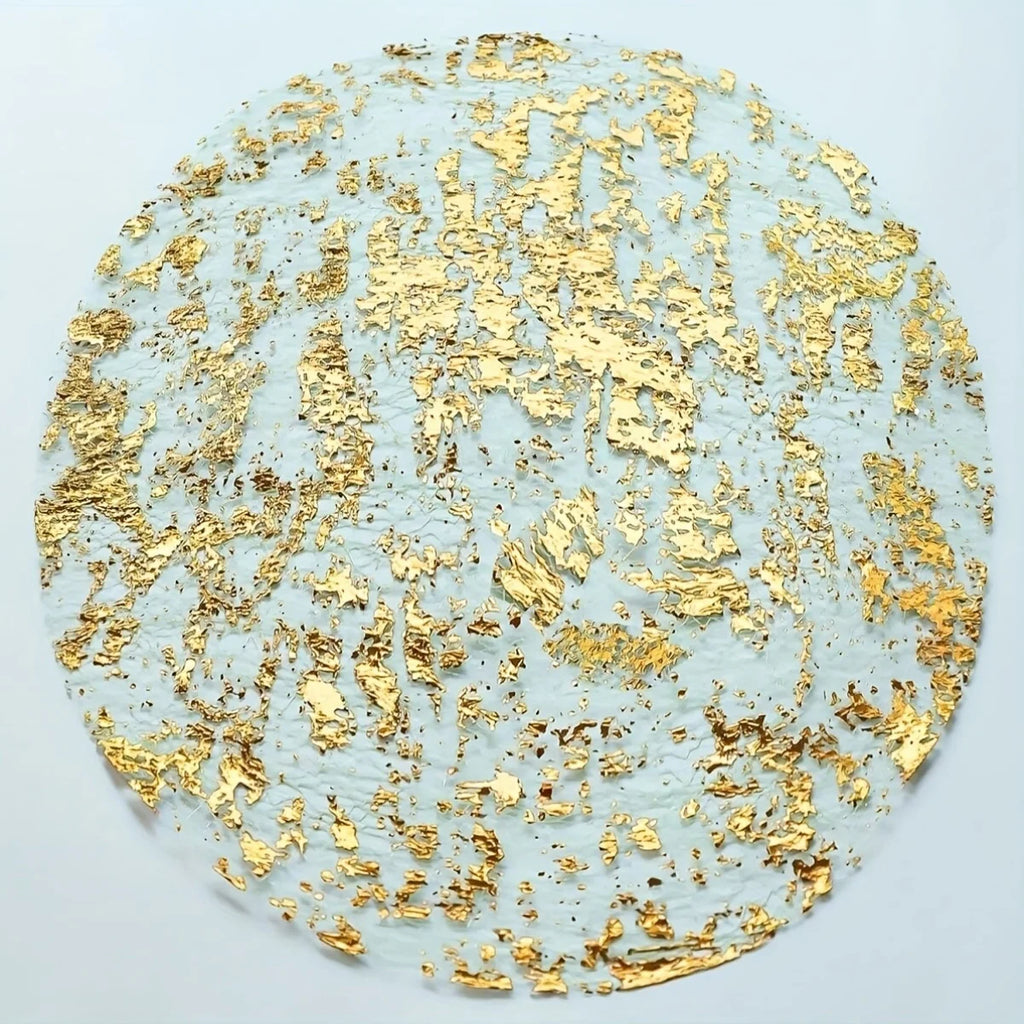 10-Pack Round Gold Foil Placemats – Party & Holiday Table Decor Table Placemats Axl