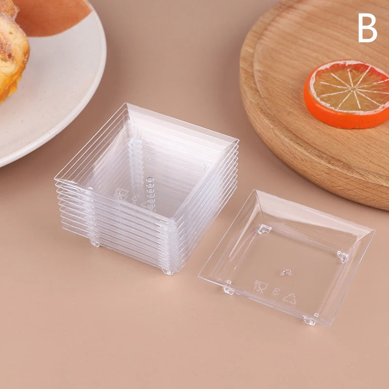 10-Pack Mini Transparent Dessert Cups – Mousse & Appetizer Plates Dessert Cup Set Axl B