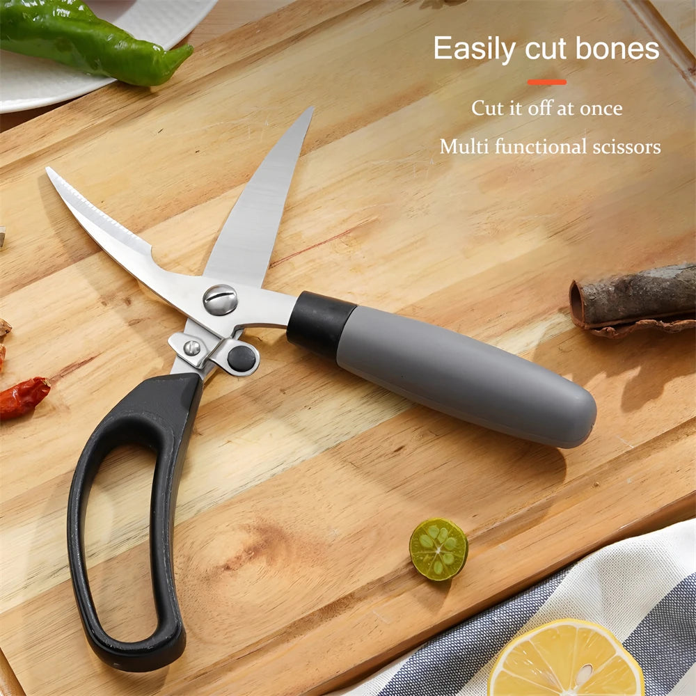 Stainless Steel Kitchen Scissors – BBQ & Food Shears Kitchen Scissors Axl