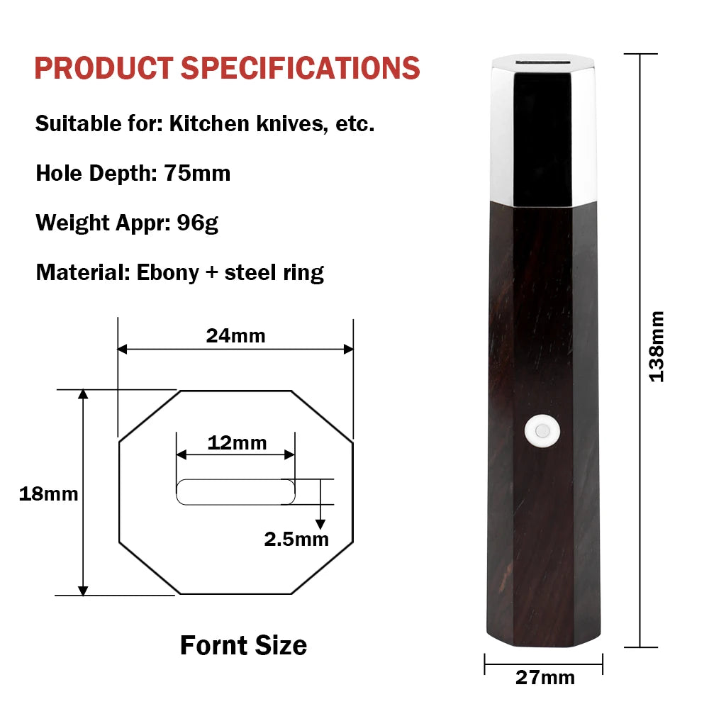 XITUO Octagonal Wood Knife Handle – DIY Japanese Damascus Style Knife Handle Axl DB-251203A