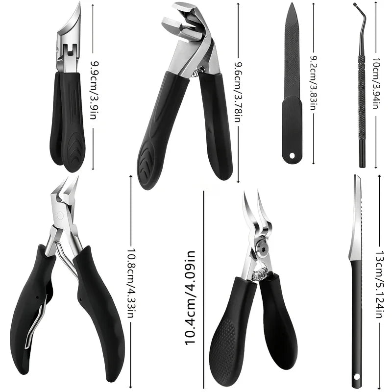 Podiatrist Nail Care Set – Heavy Duty Stainless Steel Clippers Nail Care Set Axl