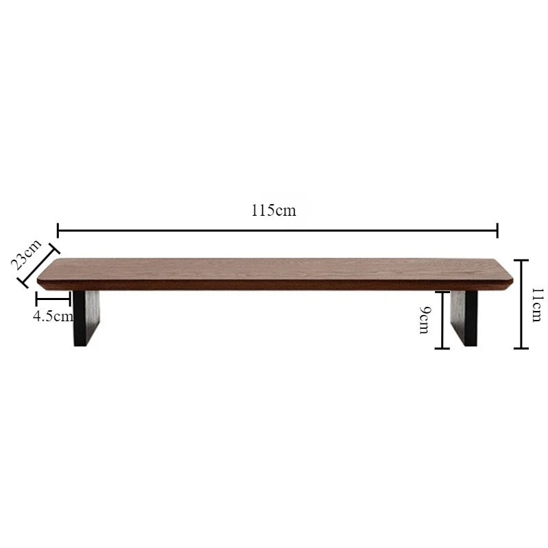 Solid Ash Wood Monitor Riser & Desktop Storage Rack Monitor Riser Rack Axl Walnut Color-115CM