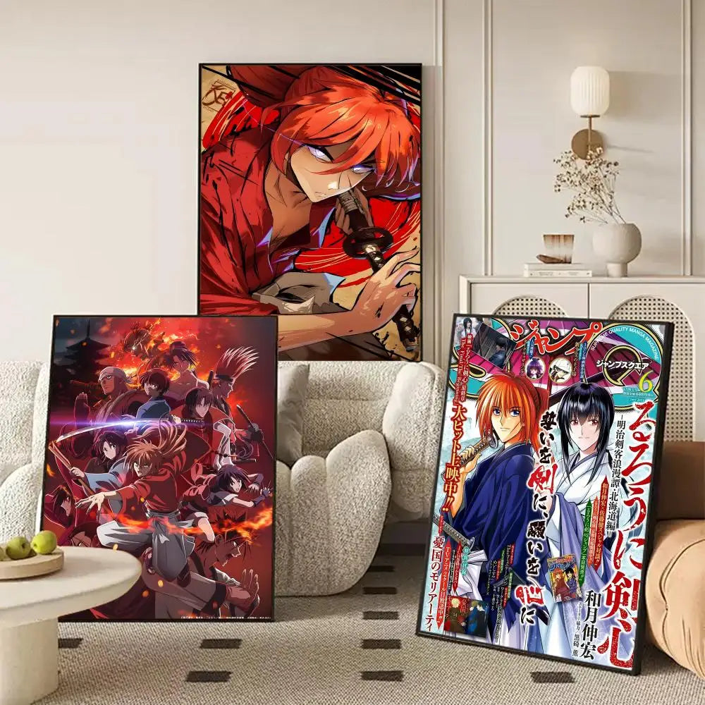 Rurouni Kenshin Anime Poster Self-Adhesive Wall Art Sticker Anime Wall Sticker Axl