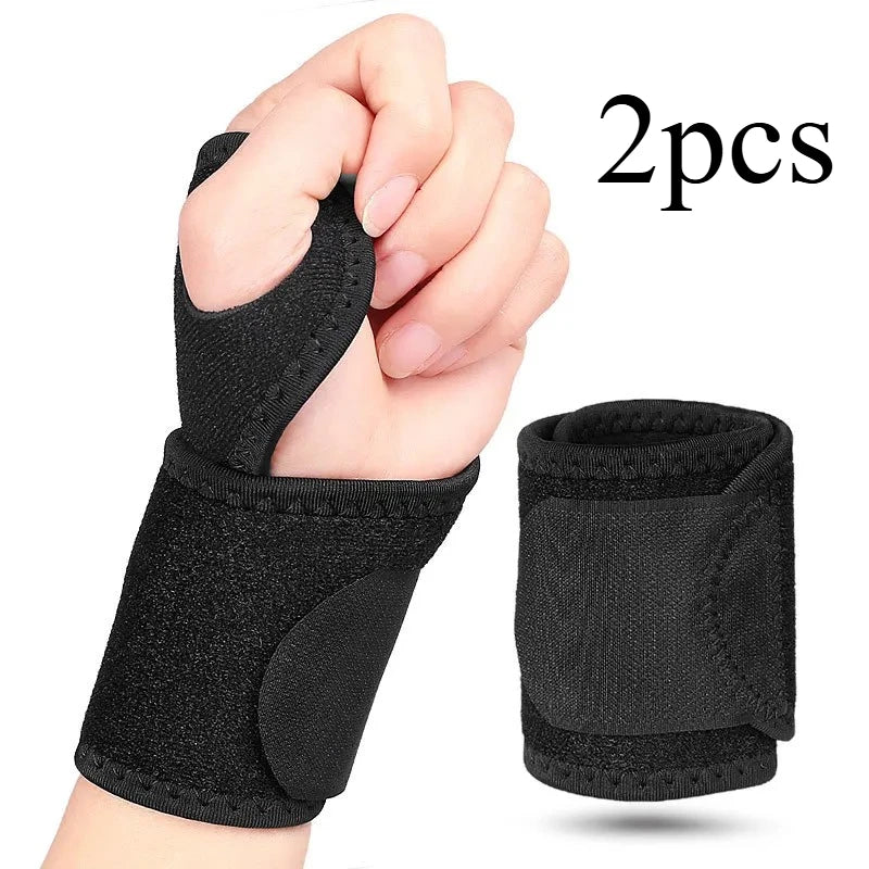 2-Pack Adjustable Wrist Support Wraps for Sports & Daily Use Wrist Support Wraps Axl Black 2pcs