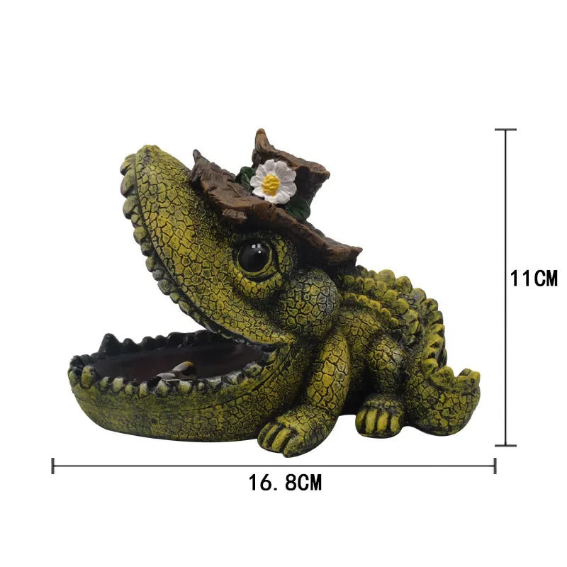 Animal Ashtray – Frog Turtle Crocodile Resin Garden Decor Decorative Ashtray Axl crocodile