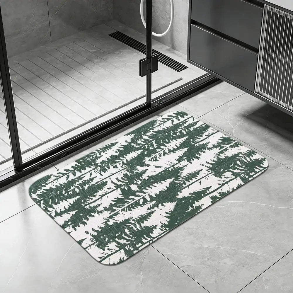 Nordic Forest Diatomite Bath Mat – Quick Dry & Non-Slip Diatomite Bath Mat Axl White9 30x45cm