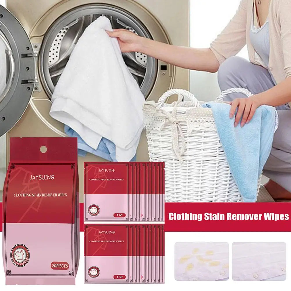 Portable Clothing Stain Removal Wipes – 20pc Emergency Cleaner Stain Removal Wipes Axl
