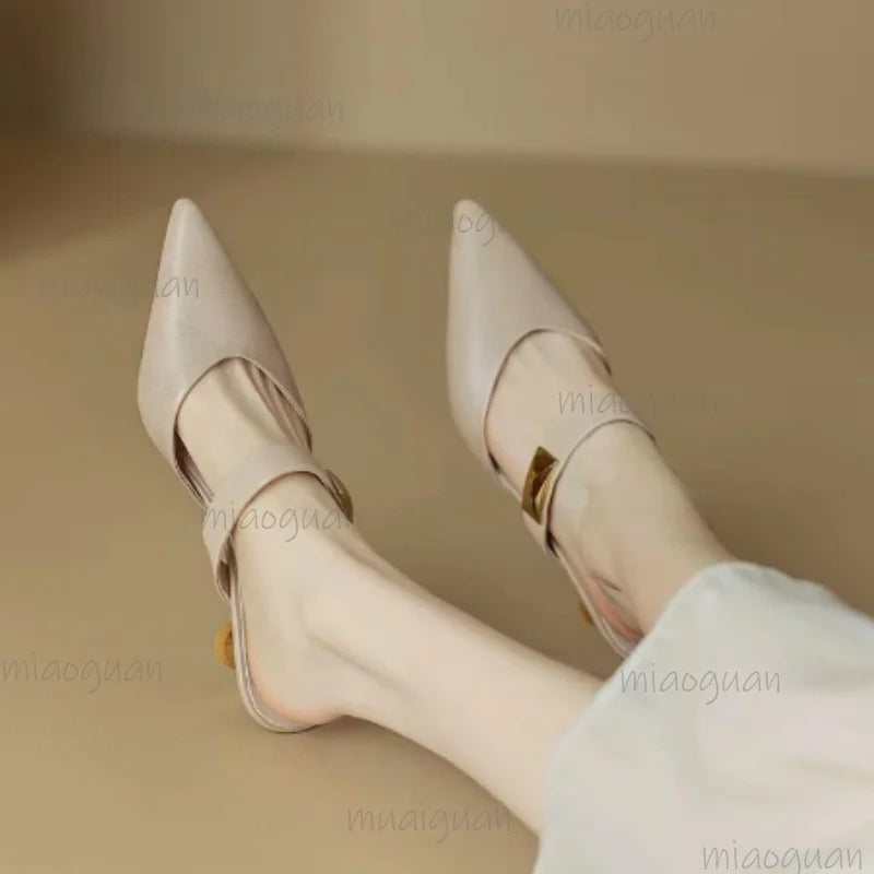 Women's Pointed Toe Mule Slides – Flat Casual Slip-On Sandals Women's Mule Slides Axl