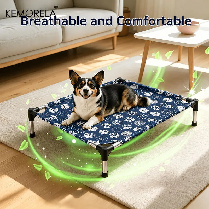 KEMORELA Portable Outdoor Dog Bed – Breathable PVC Frame Outdoor Dog Bed Axl