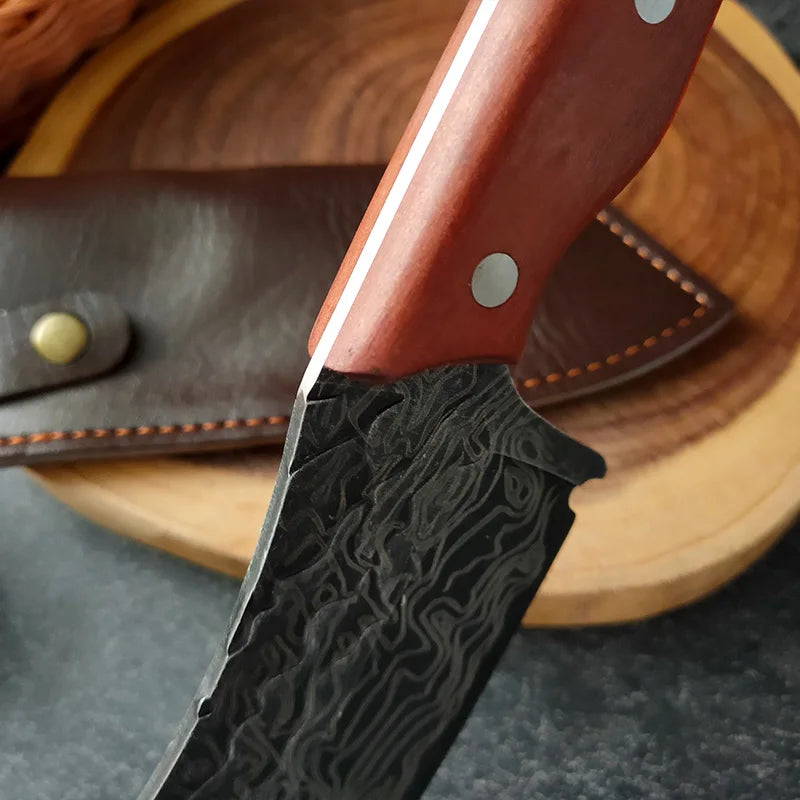 Damascus Stainless Steel Chef's Knife – Kitchen & BBQ Cutter Chef's Kitchen Knife Axl