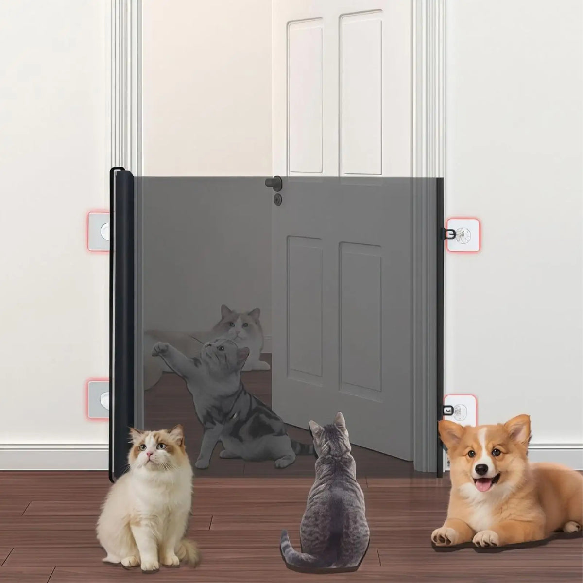 Retractable Mesh Pet Gate – No-Drill Door & Stair Barrier Retractable Pet Gate Axl