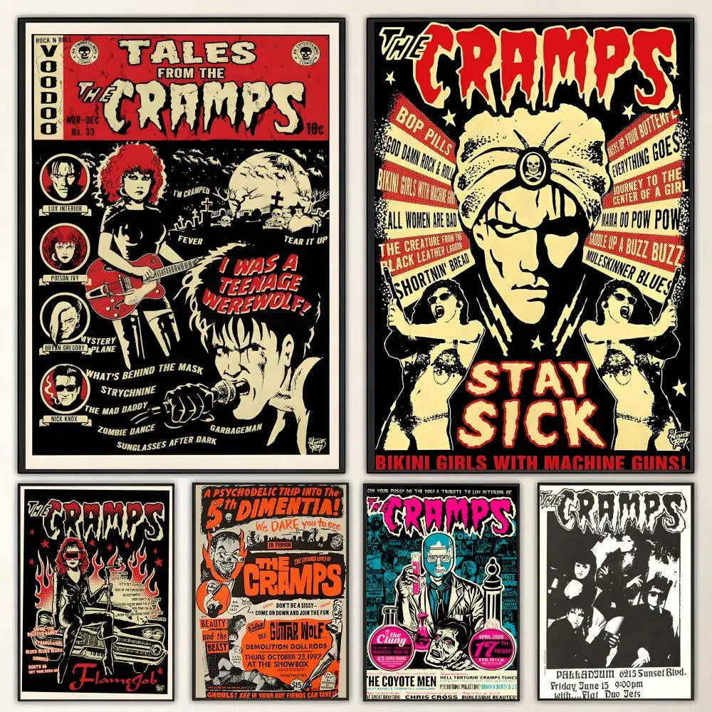 The Cramps Band Poster – HD Waterproof Wall Art Print Music Band Poster Axl