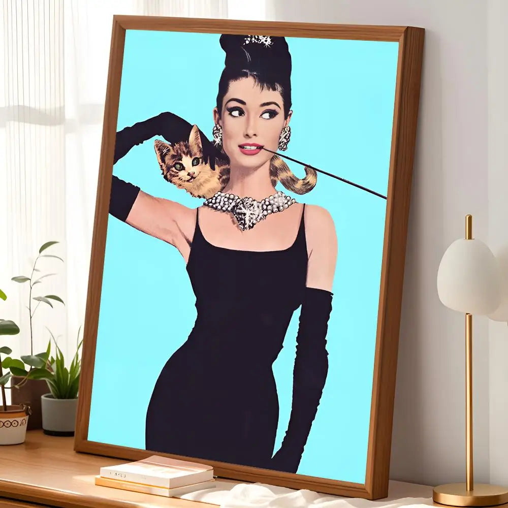 Audrey Hepburn Breakfast at Tiffany's HD Self-Stick Wall Poster Wall Poster Decal Axl
