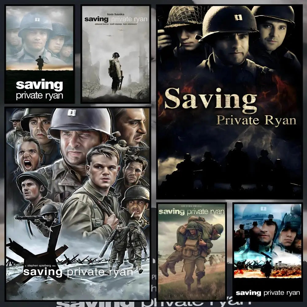 Saving Private Ryan Movie Poster – HD Waterproof Peel & Stick Movie Wall Poster Axl