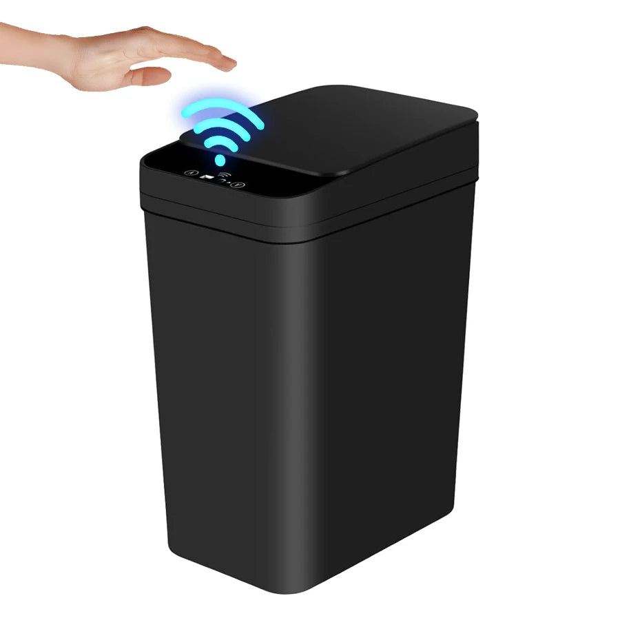 ONEKA Slim Motion Sensor Trash Can with Lid | Bathroom & Kitchen Motion Sensor Trash Can Axl