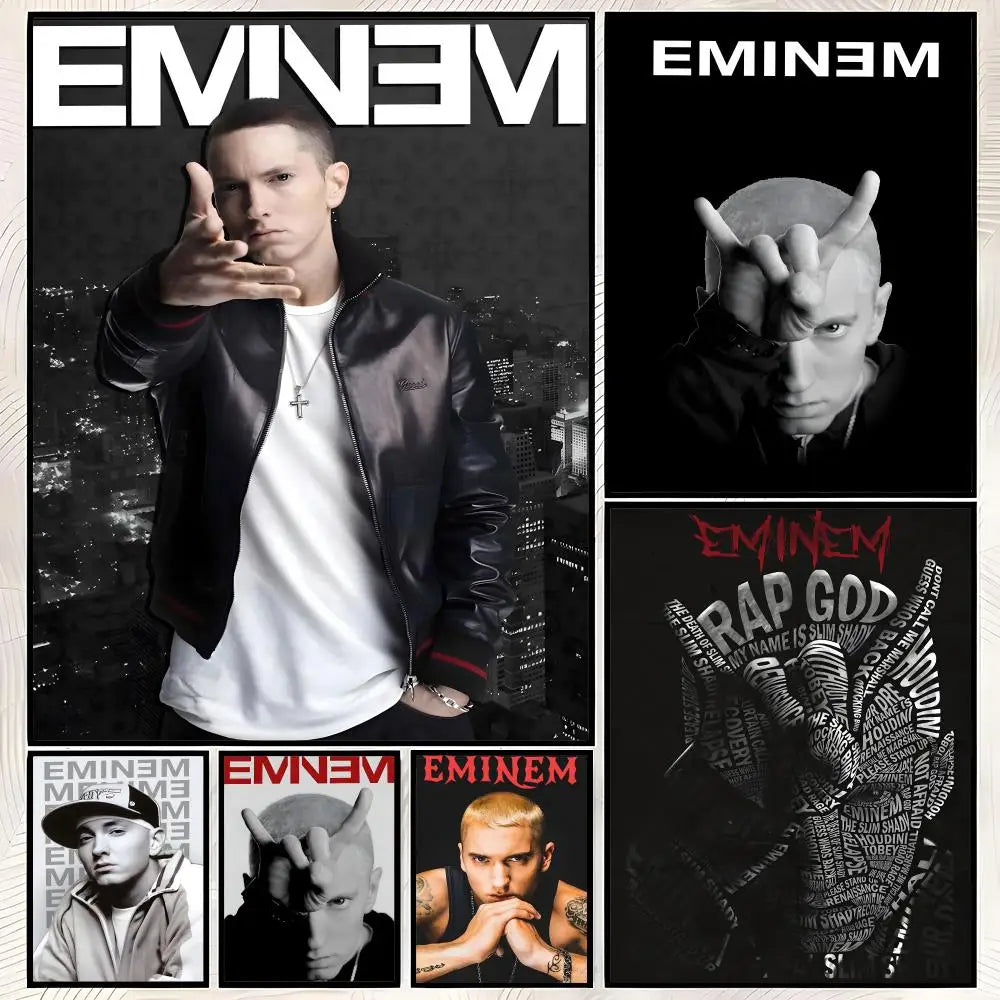 Eminem HD PVC Self-Stick Wall Poster – Waterproof Music Decor Wall Art Poster Axl