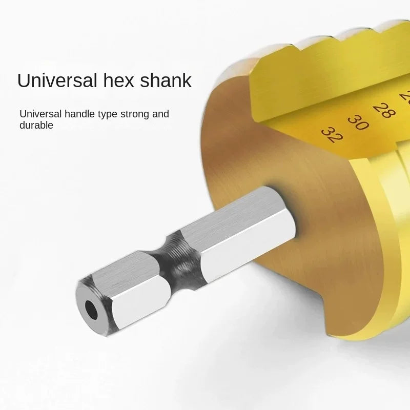 HSS Titanium Step Drill Bit 4-20mm & 4-32mm Cone Hole Cutter Step Drill Bit Axl