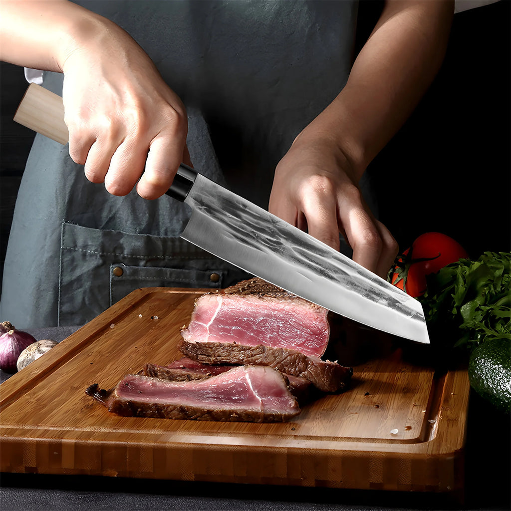 Kiritsuke Knife – Steel Sashimi & Meat Slicing Knife 20cm Kitchen Slicing Knife Axl