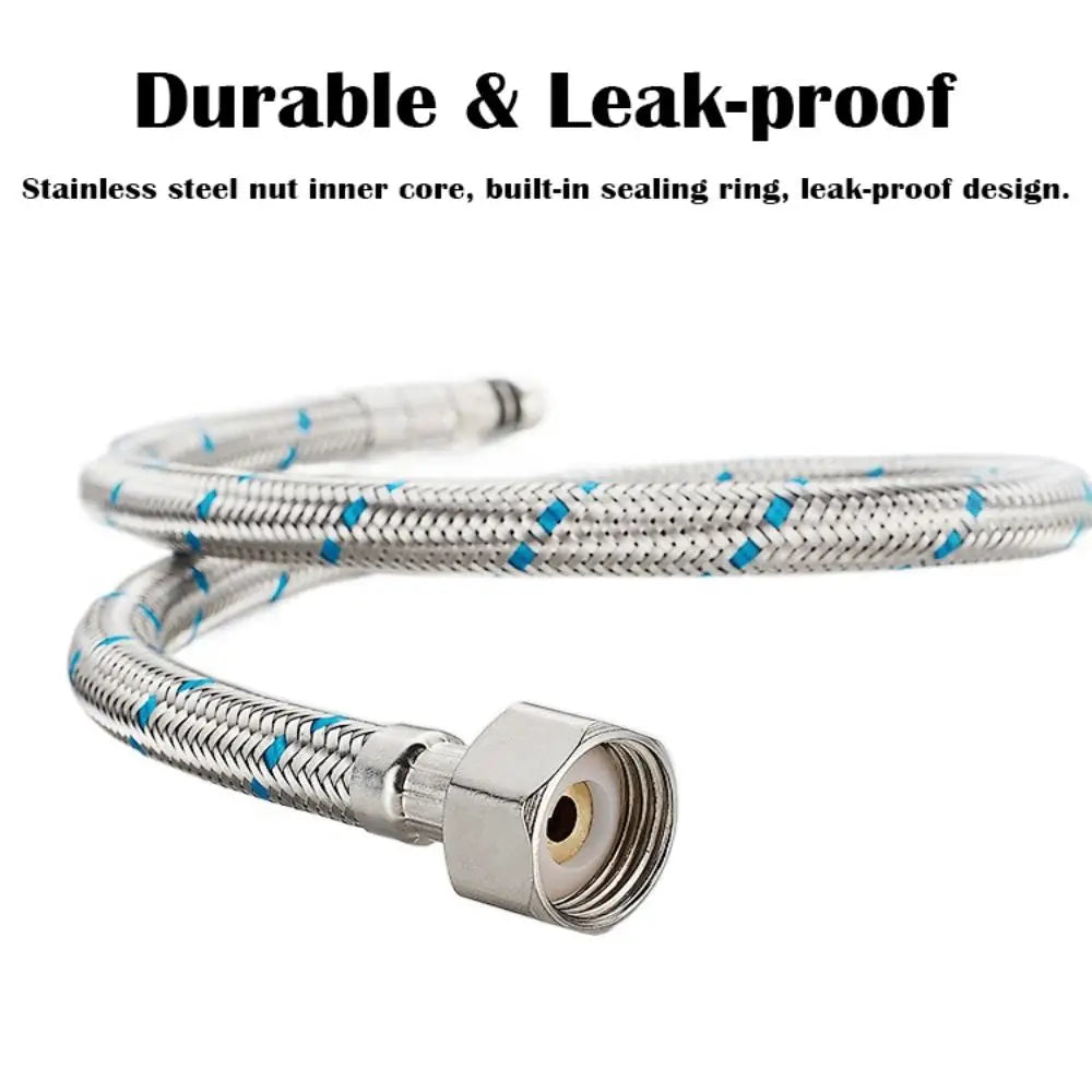 Stainless Steel Braided Faucet Connector Hoses – 1 Pair Plumbing Supply Hose Axl