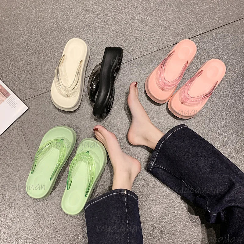 Women's Platform Wedge Flip Flops – 5.5CM Beach Sandals Platform Wedge Sandals Axl