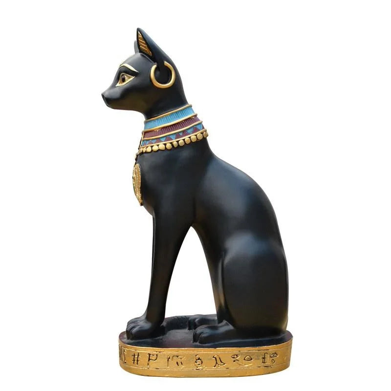 Egyptian Cat Goddess Figurine | Vintage Resin Statue Ornament Decorative Figurine Axl