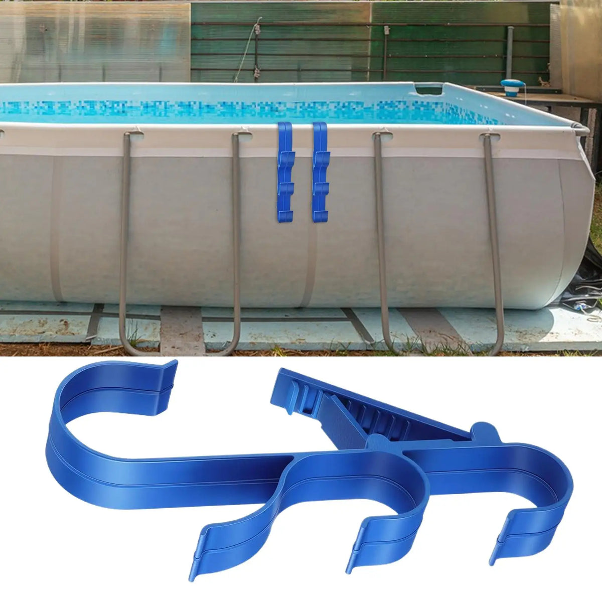 Pool Skimmer Pole Hanger Hook Set – Poolside Storage Organizer Pool Storage Hook Axl