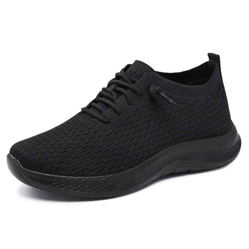 Women's Mesh Lace-Up Sneakers – Breathable Flat Casual Shoes Women's Sneakers Axl black 36