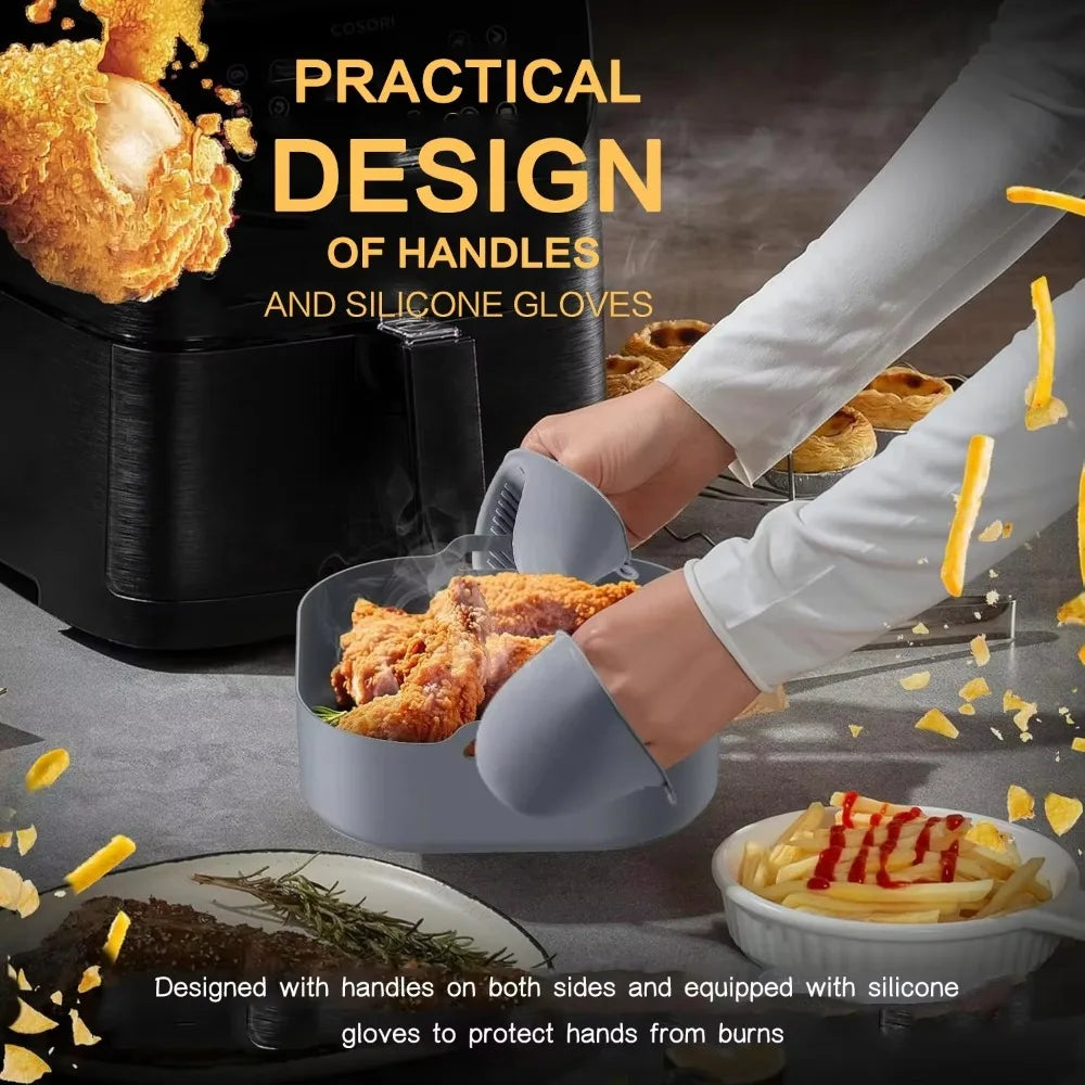 Silicone Air Fryer Liner 22.5cm – Non-Stick Reusable Basket Tray Air Fryer Liner Axl
