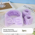 Butterfly Headband & Wristband Set – Plush Flannel Beauty Accessories Beauty Headband Set Axl Purple-3pcs