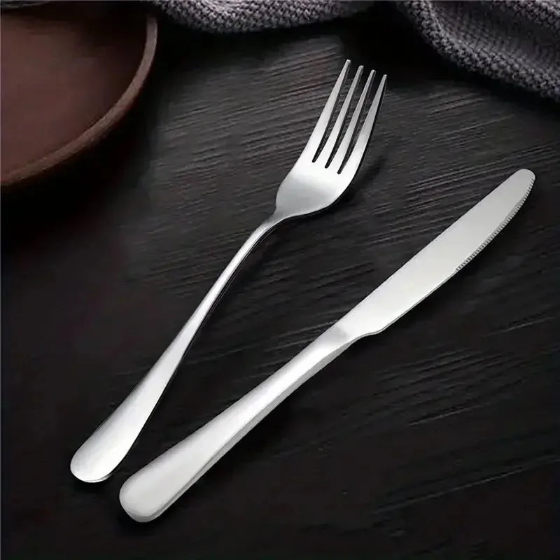 12-Piece Stainless Steel Cutlery Set – 6 Knives & 6 Forks Flatware Set Axl