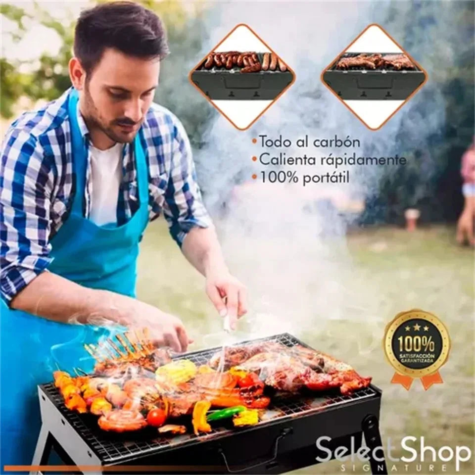 KEMORELA Portable Charcoal BBQ Grill – Mini Stainless Steel Portable Charcoal Grill Axl