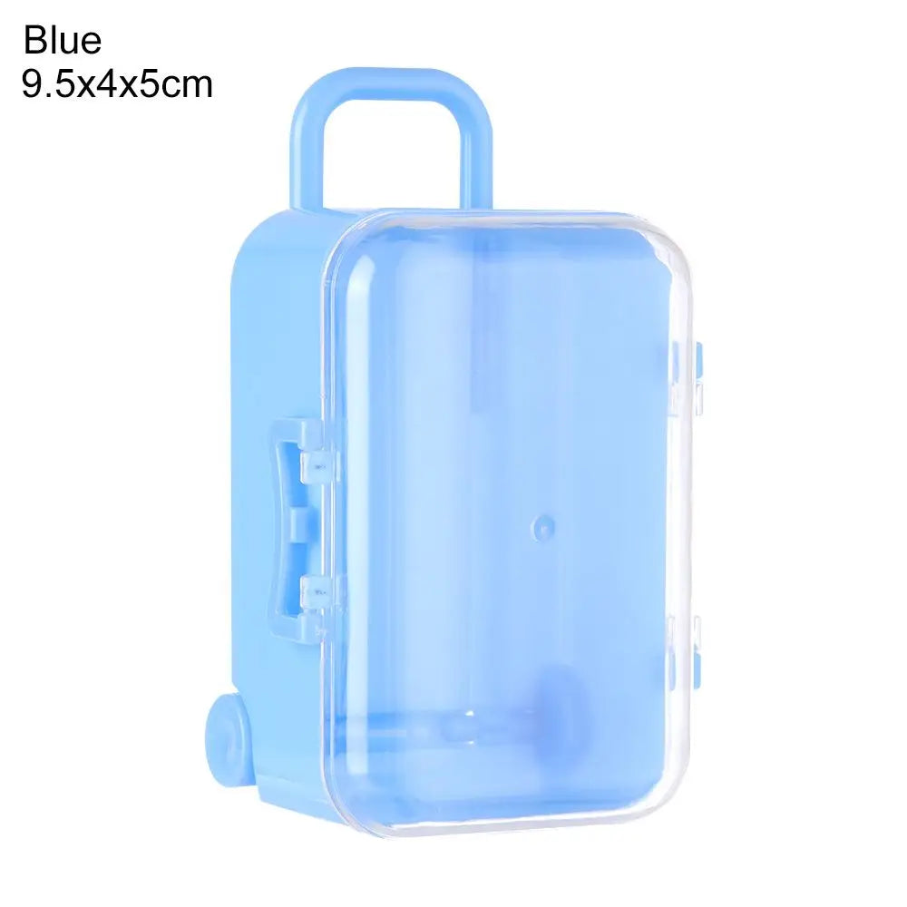 Miniature Doll Suitcase – 1/12 Scale Dollhouse Trunk Accessory Doll Accessory Axl Blue-9.5x4x5cm