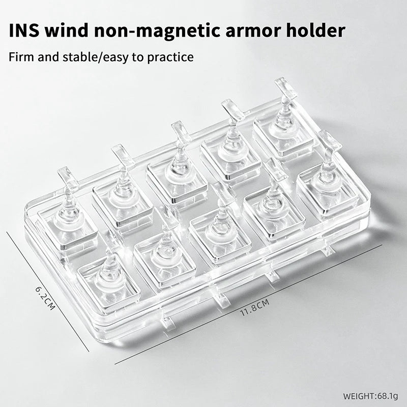 Non-Magnetic Nail Tips Display Stand – 1, 5 or 10 Grids Nail Display Stand Axl