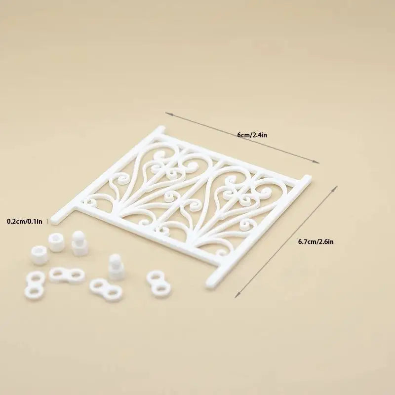 Dollhouse Miniature Carved Fence Model – DIY Decor & Photo Prop Dollhouse Miniature Axl A1