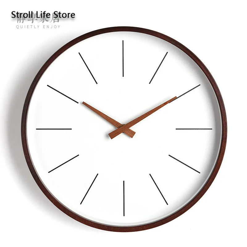 Large Bamboo Wood Silent Wall Clock – Nordic Modern Decor Silent Wall Clock Axl