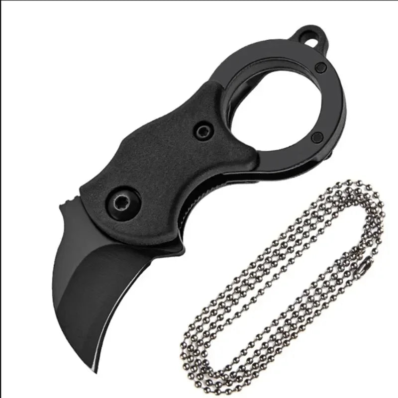 SHENJIU Mini Keychain Pocket Knife – Stainless Steel EDC Tool Keychain Pocket Knife Axl 1pcs-black
