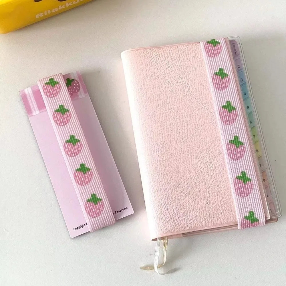 Elastic Notebook Straps for A7 M5 Planner & Scrapbook | Kawaii Planner Notebook Strap Axl Strawberry